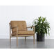 Gilmore Light Oak / Sahara Camel Leather Lounge Chair